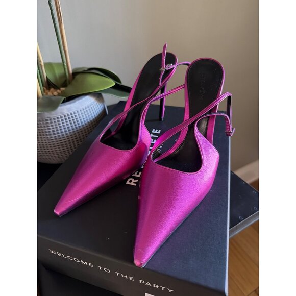 retrofete Cindy Slingback Heel Metallic Pink Womens Size 39 US 8 - Picture 7 of 16